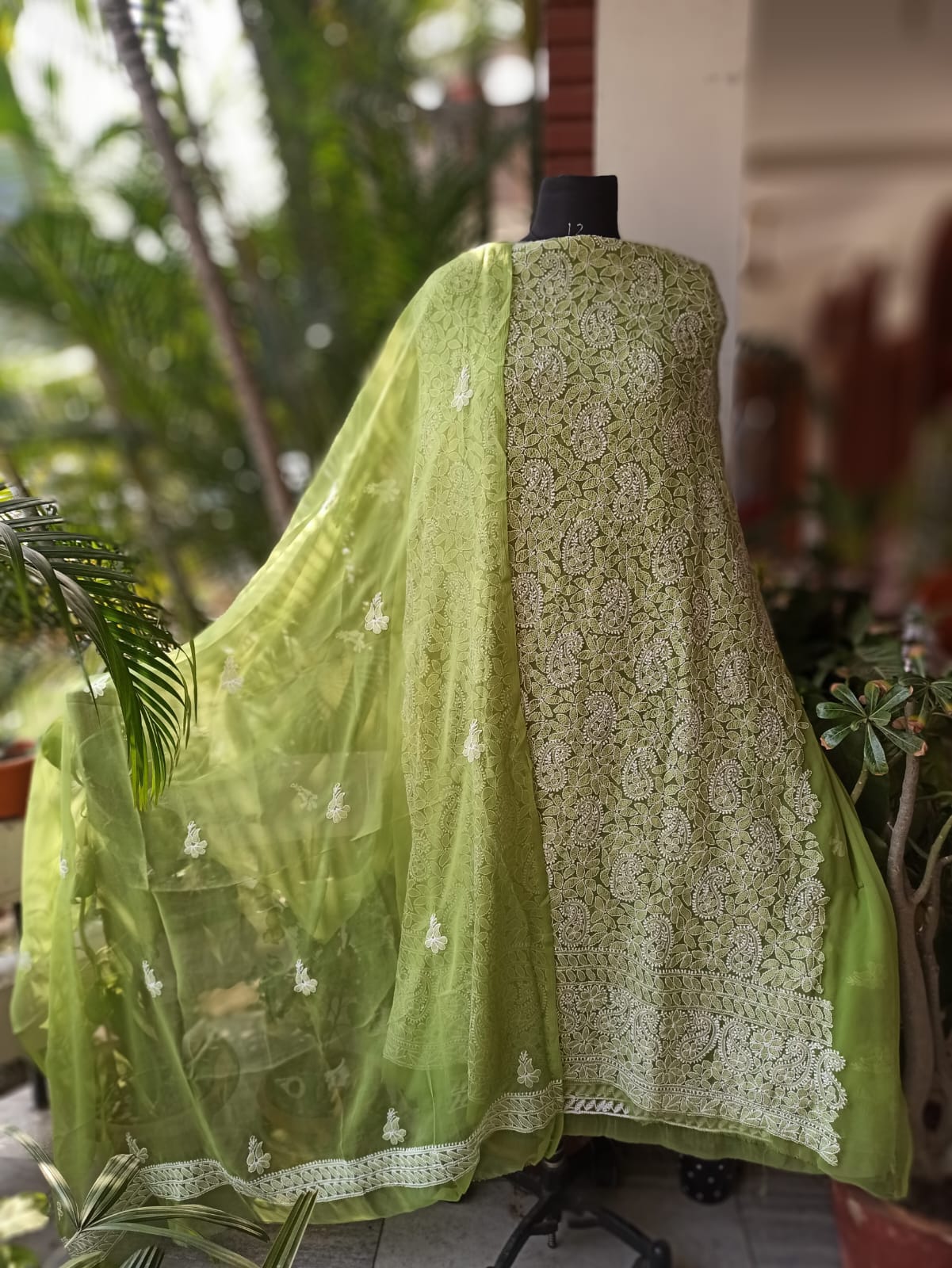 Faux Georgette Suit with Bottoms n Dupatta - Image 3