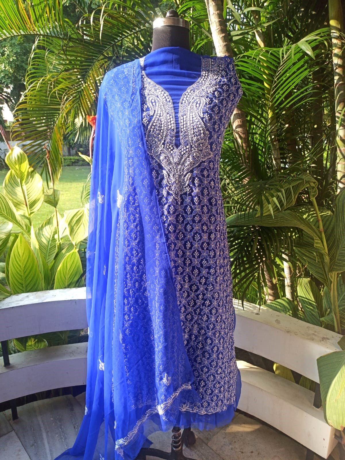 Faux Georgette Suit with Bottoms n Dupatta - Image 7