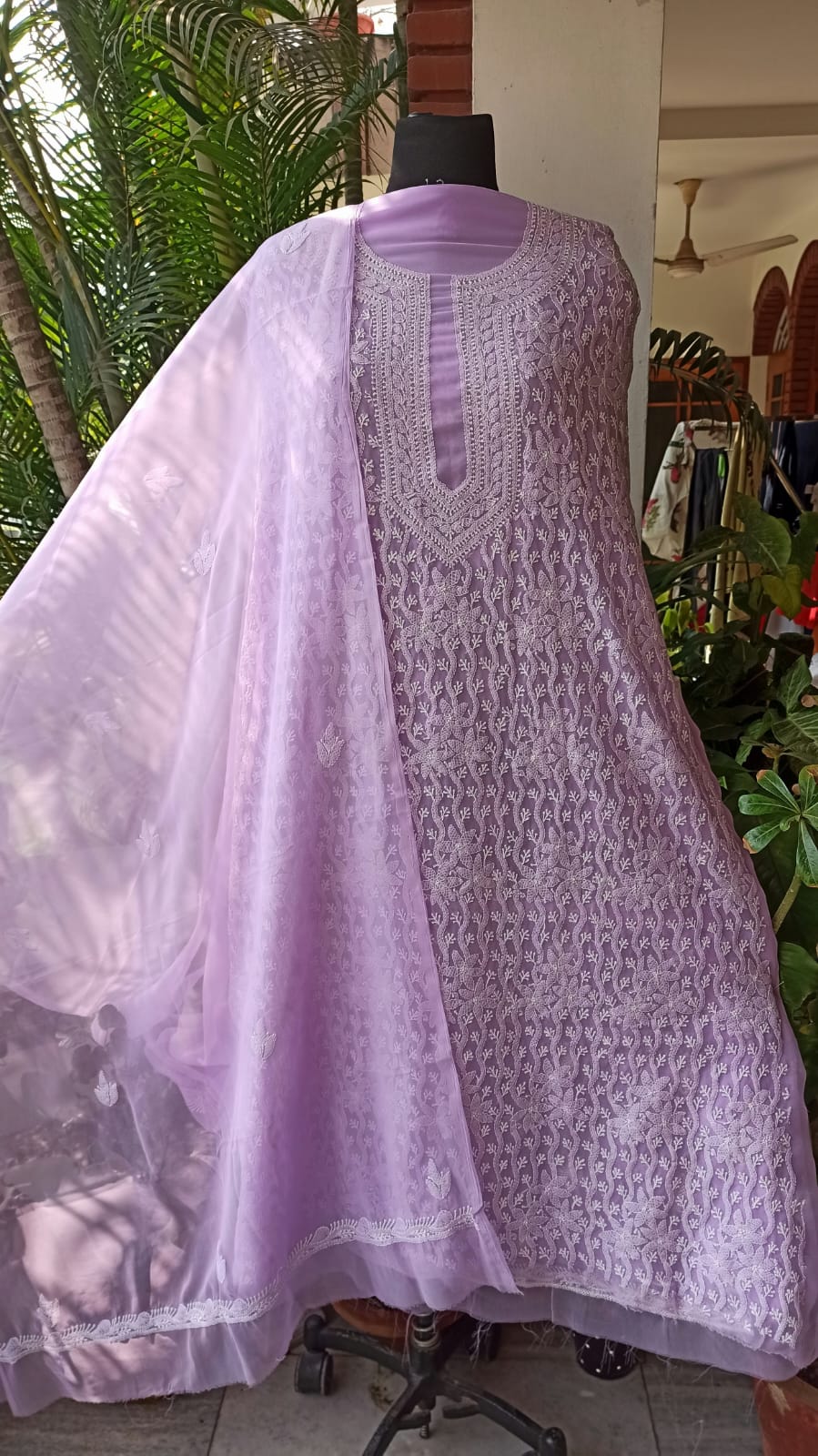 Faux Georgette Suit with Bottoms n Dupatta - Image 4